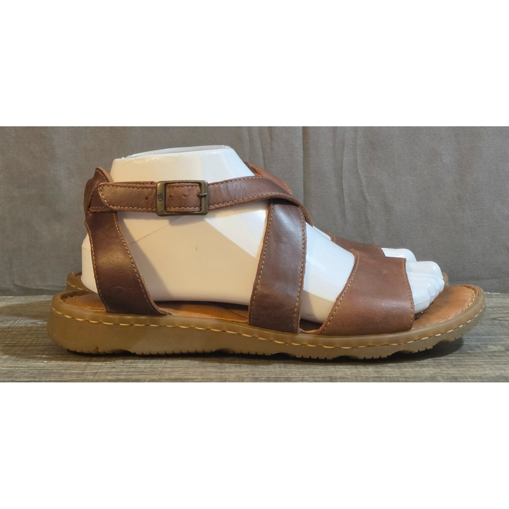 Born Lucia Leather Strappy Sandals Women's Size 8 Brown